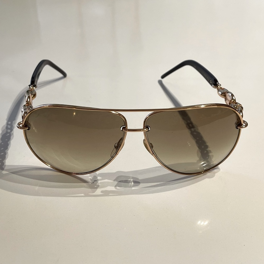 Gucci Women's Chain Link Aviator Sunglasses